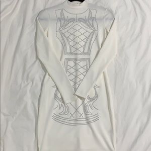 Embellished Mock Neck Bodycon Dress